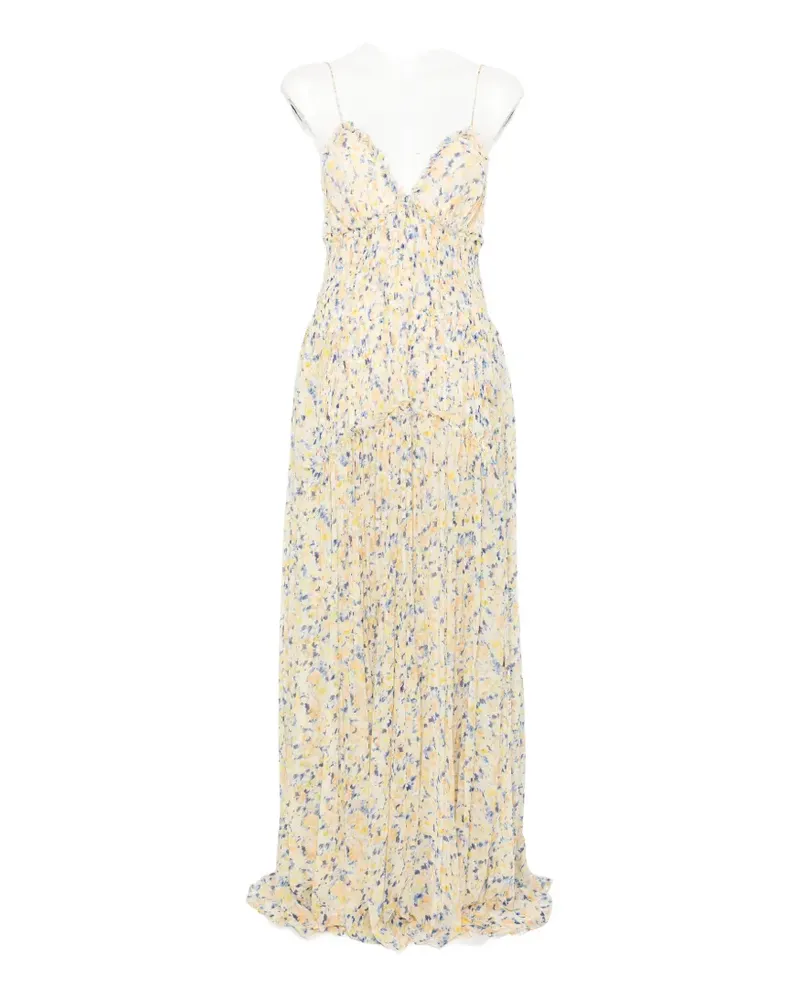 Ulla Johnson floral pleated maxi dress - Gelb Gelb