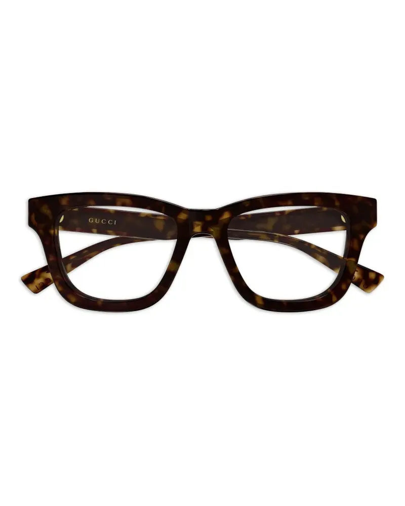 Gucci Brille mit eckigem Gestell - Braun Braun