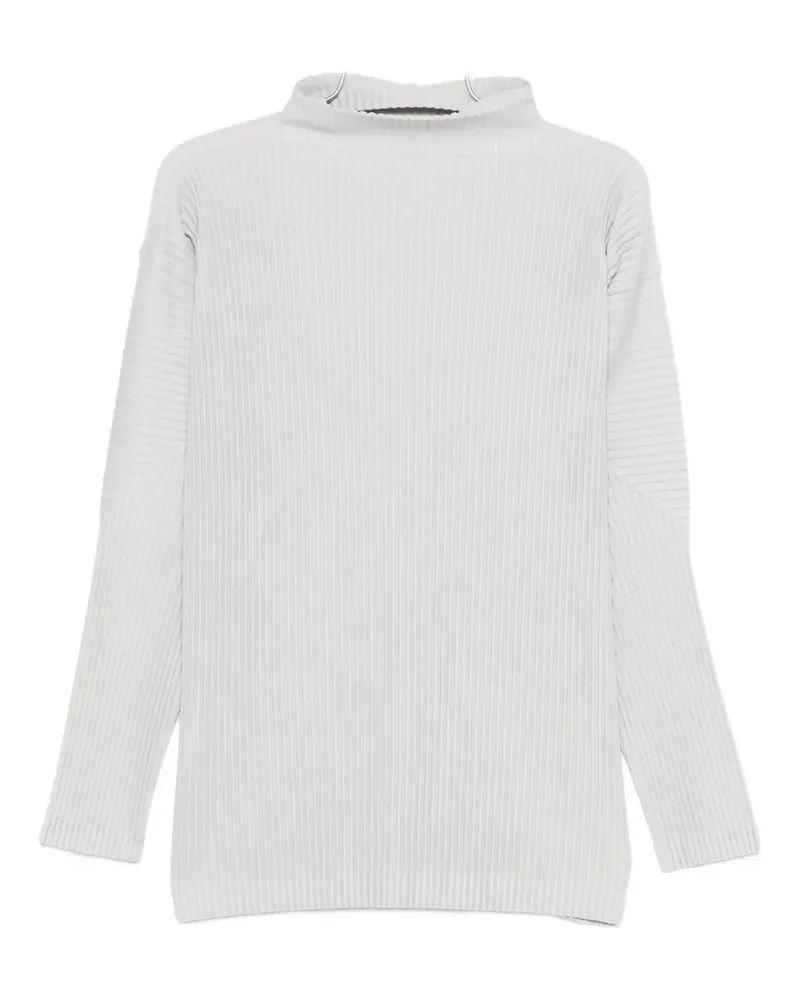 Issey Miyake pleated halterneck top - Grau Grau
