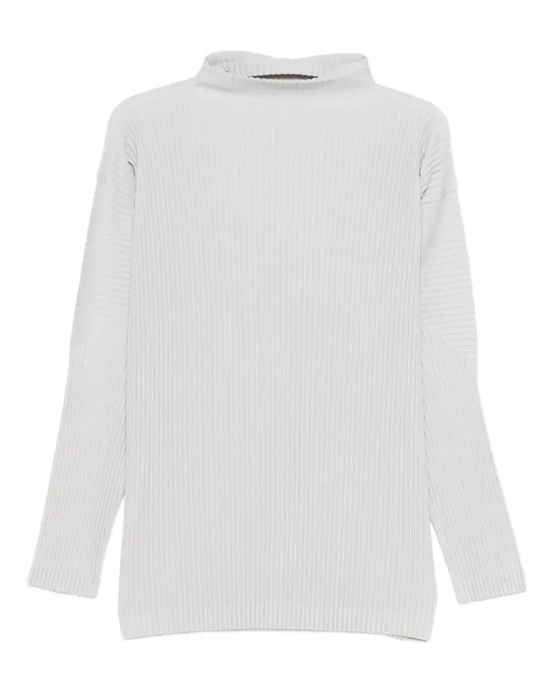 Issey Miyake Plissiertes Neckholder-Top - Grau Grau