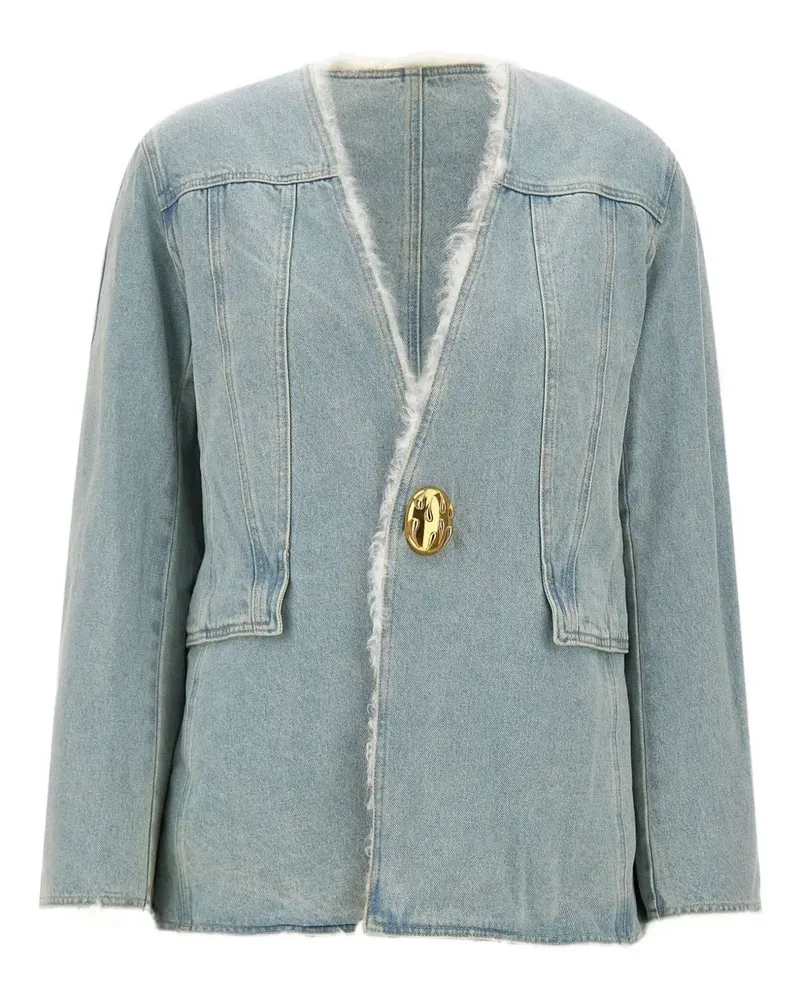 JACQUES shearling denim jacket - Blau Blau