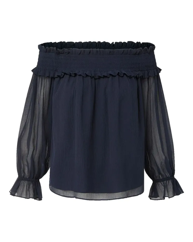 Veronica Beard Schulterfreie Callum Bluse mit Rüschen - Blau Blau