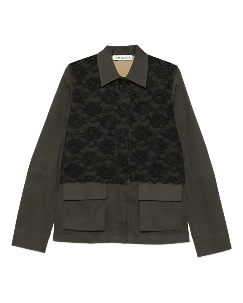 Our Legacy Split lace-appliqued blazer - Grau Grau