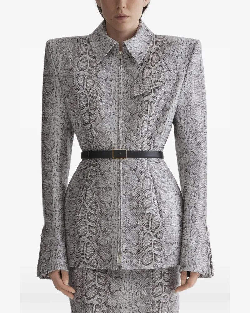 Thierry Mugler Jacke mit Schlangen-Print - Grau Grau