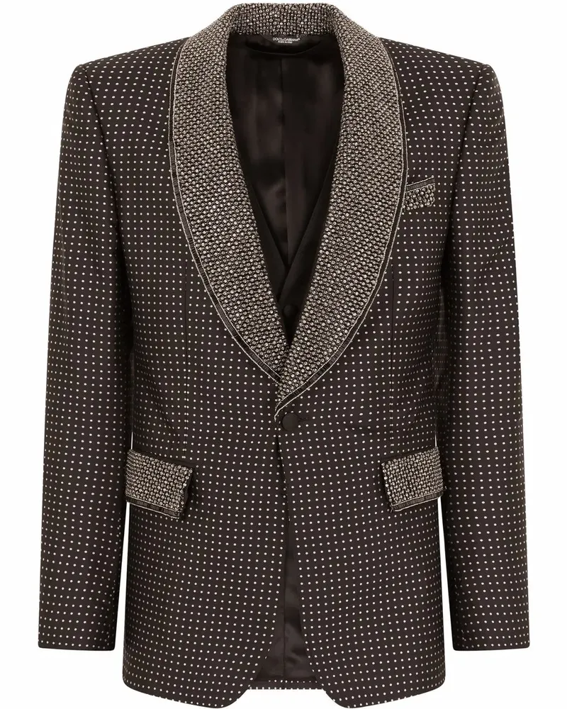 Dolce & Gabbana Jacquard-Anzug mit Strassverzierung - Schwarz Schwarz