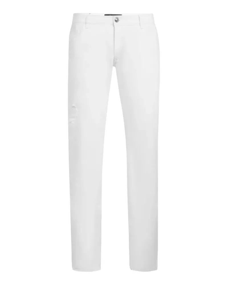 Billionaire Schmale Jeans mit Monogramm-Nieten - Weiß Weiß