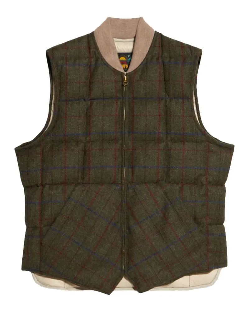 Fortela checked zip gilet - Grün Grün