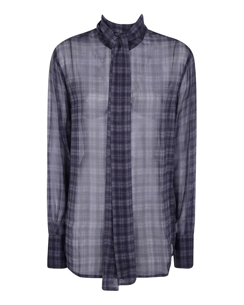 7 for all mankind plaid-check bow shirt - Blau Blau