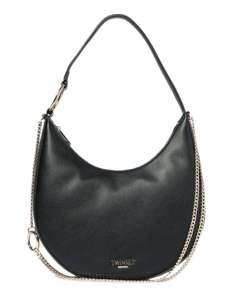 Twin-Set chain-link ring-detail shoulder bag - Schwarz Schwarz