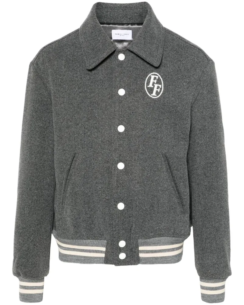 Family First Collegejacke mit Logo-Stickerei - Grau Grau