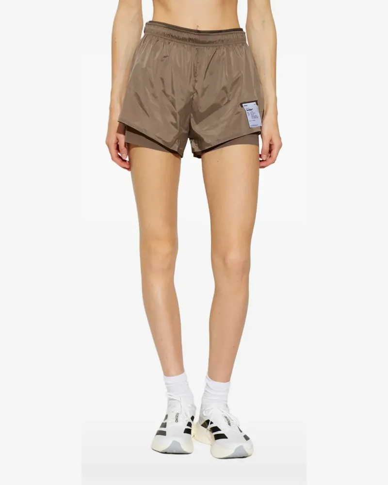 Satisfy TechSilk Shorts im Layering-Look - Braun Braun