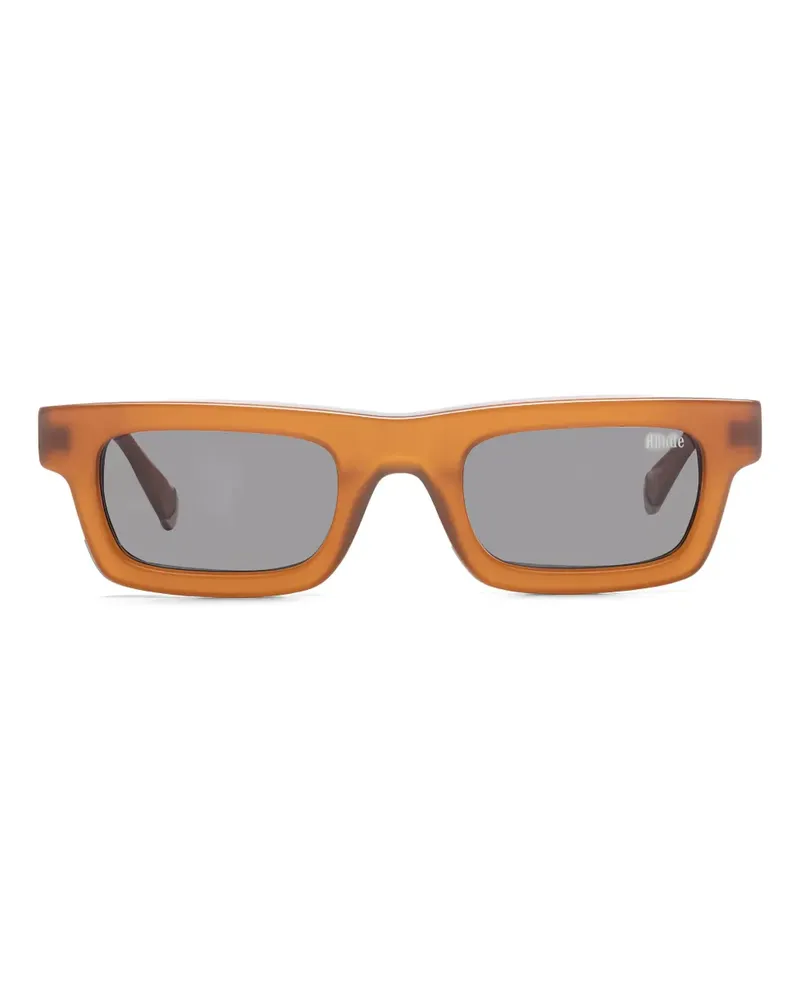 RHUDE Eckige Lightning Sonnenbrille - Braun Braun