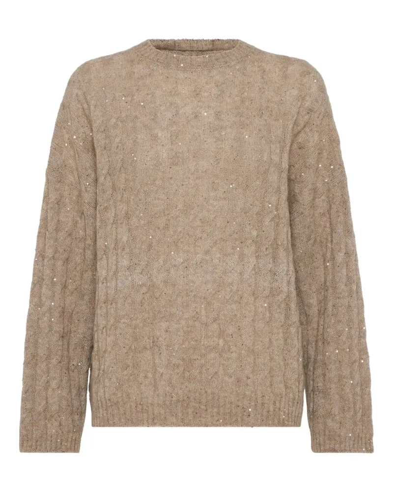 Brunello Cucinelli Pullover mit Zopfmuster - Nude Nude
