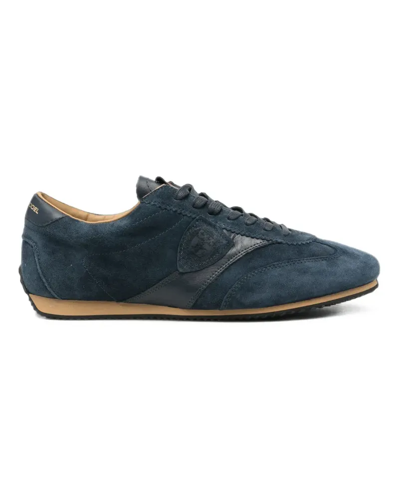 Philippe Model logo-patch suede sneakers - Blau Blau