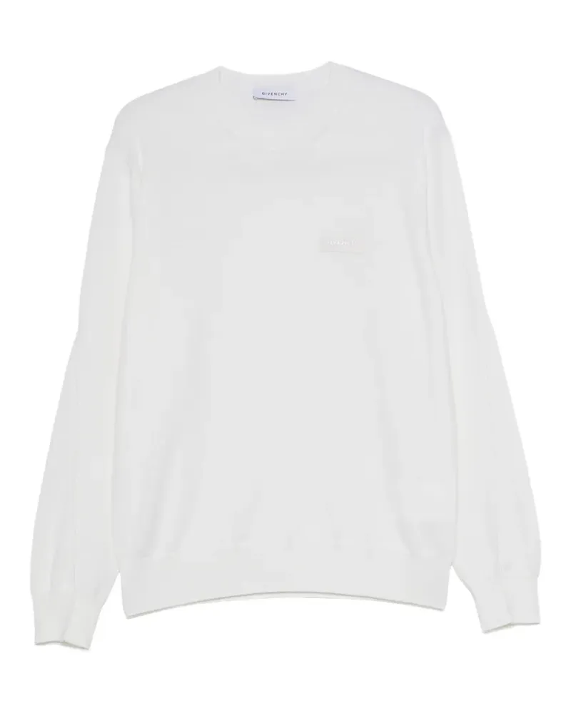 Givenchy logo-patch crew-neck sweater - Weiß Weiß