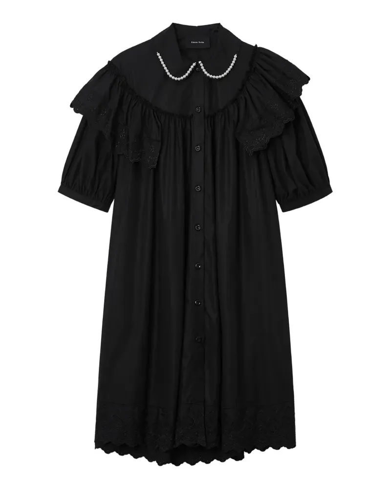 Simone Rocha Gerafftes Kleid mit Perlen - Schwarz Schwarz