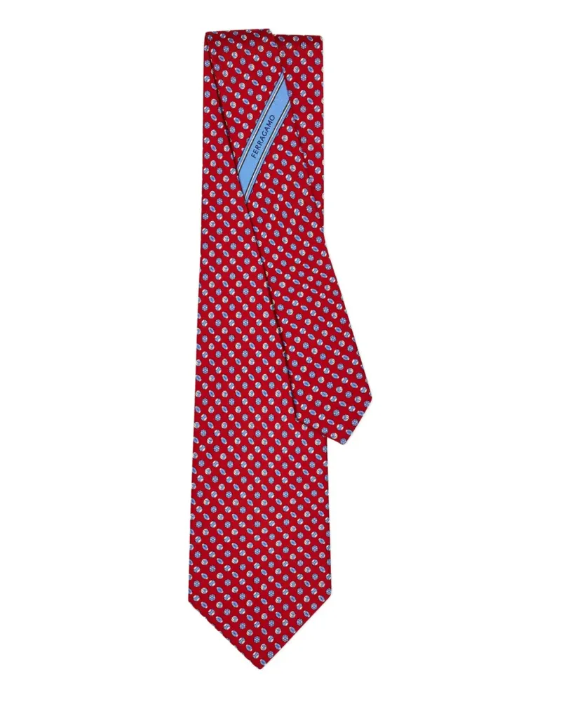 Ferragamo Seidenkrawatte mit Print - Rot Rot