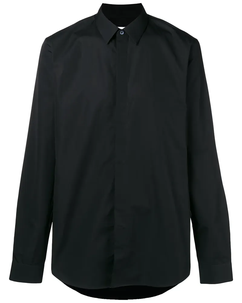 Jil Sander Hemd mit Blumenmuster - Schwarz Schwarz
