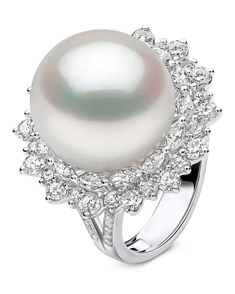 YOKO London Duchess Ring mit Diamant und Perle - Silber Silber