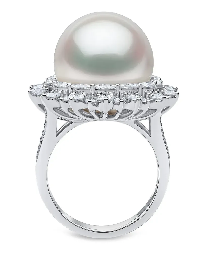YOKO London Duchess Ring mit Diamant und Perle - Silber Silber