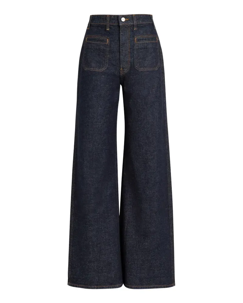 KHAITE Delmonico patch pocket wide-leg jeans - Blau Blau