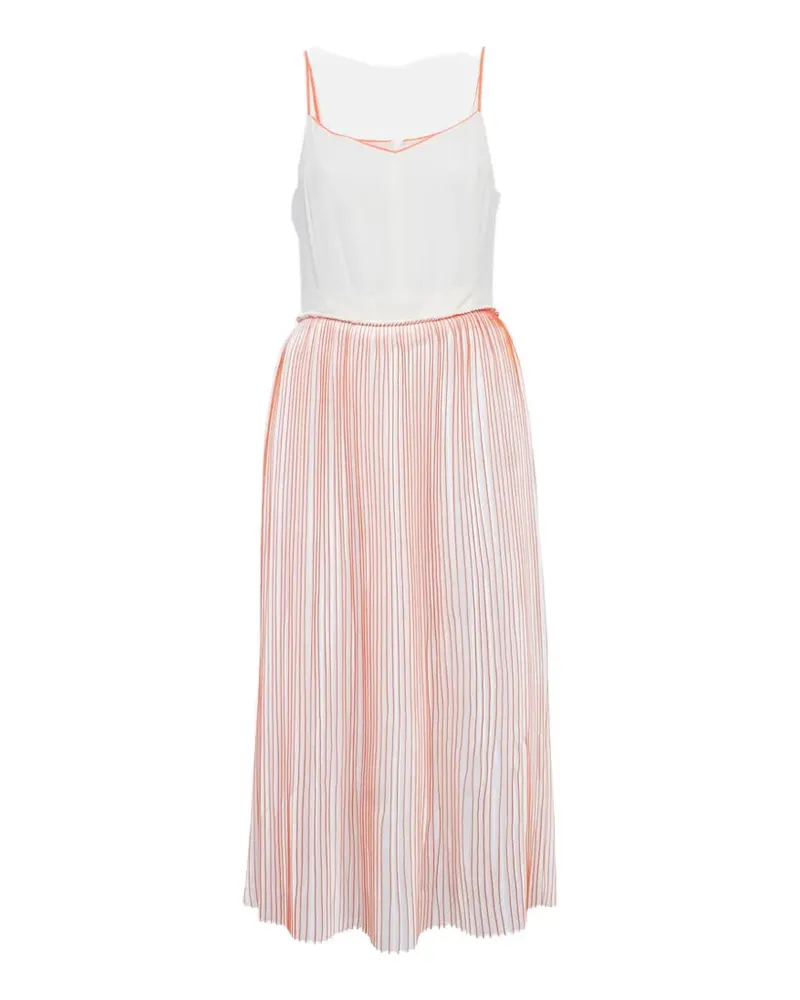 Victoria Beckham silk plissé midi dress - Weiß Weiß