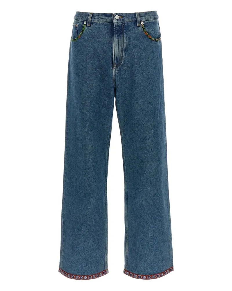 Valentino Garavani Jeans mit Blumeneinsatz - Blau Blau
