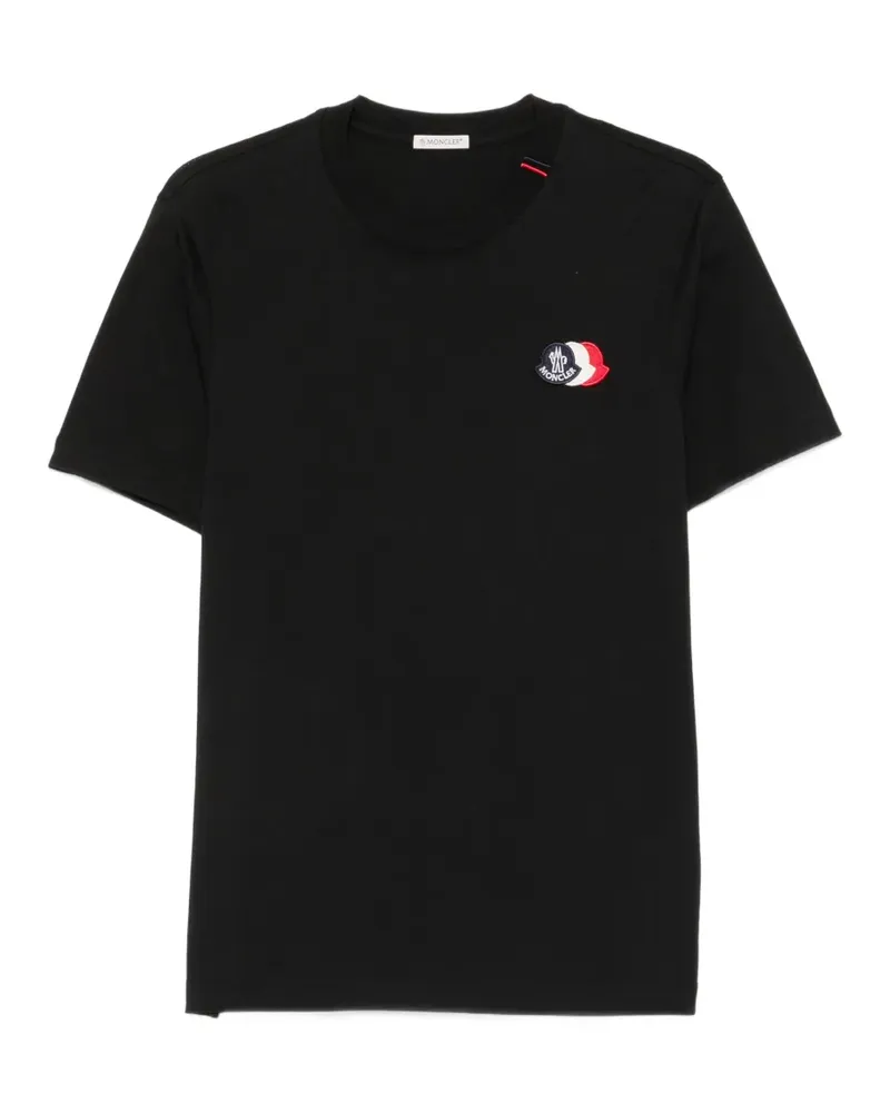 Moncler logo-patch T-shirt - Schwarz Schwarz