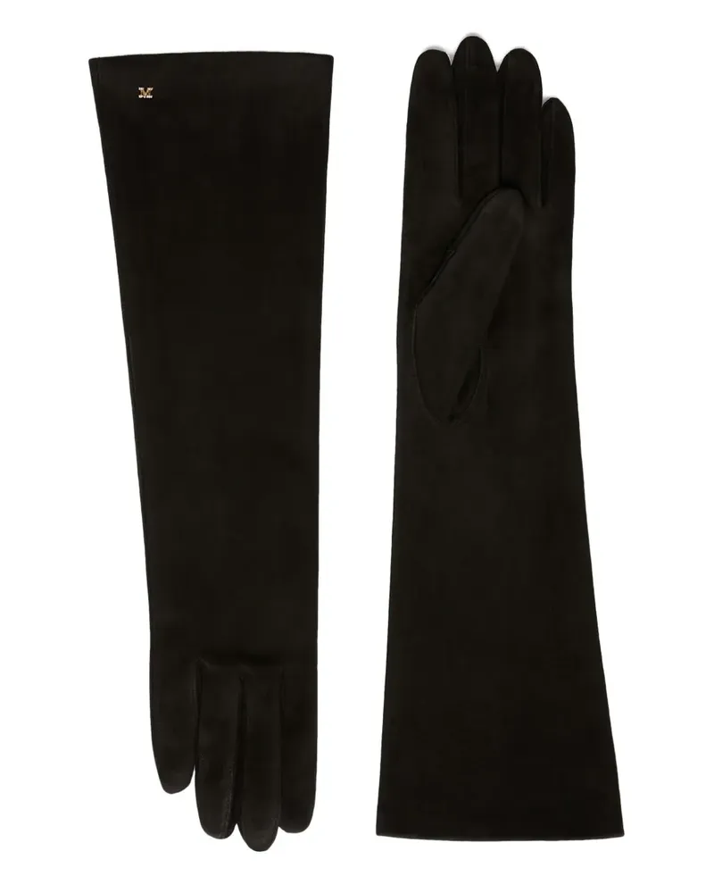 Max Mara Handschuhe mit Logo - Schwarz Schwarz