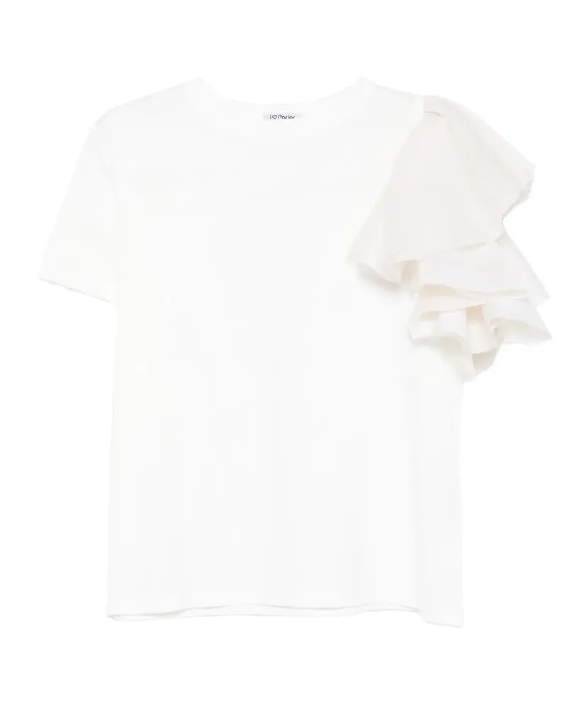 Parlor T-Shirt mit Rüschenärmeln - Weiß Weiß