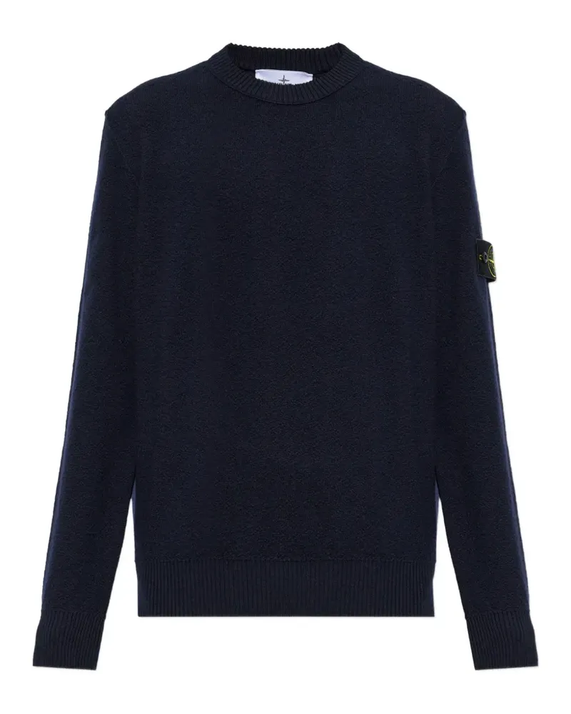 Stone Island logo-patch wool sweater - Blau Blau