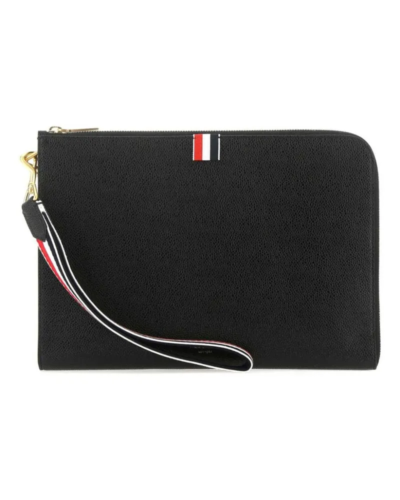 Thom Browne Clutch mit Logo-Etikett Schwarz