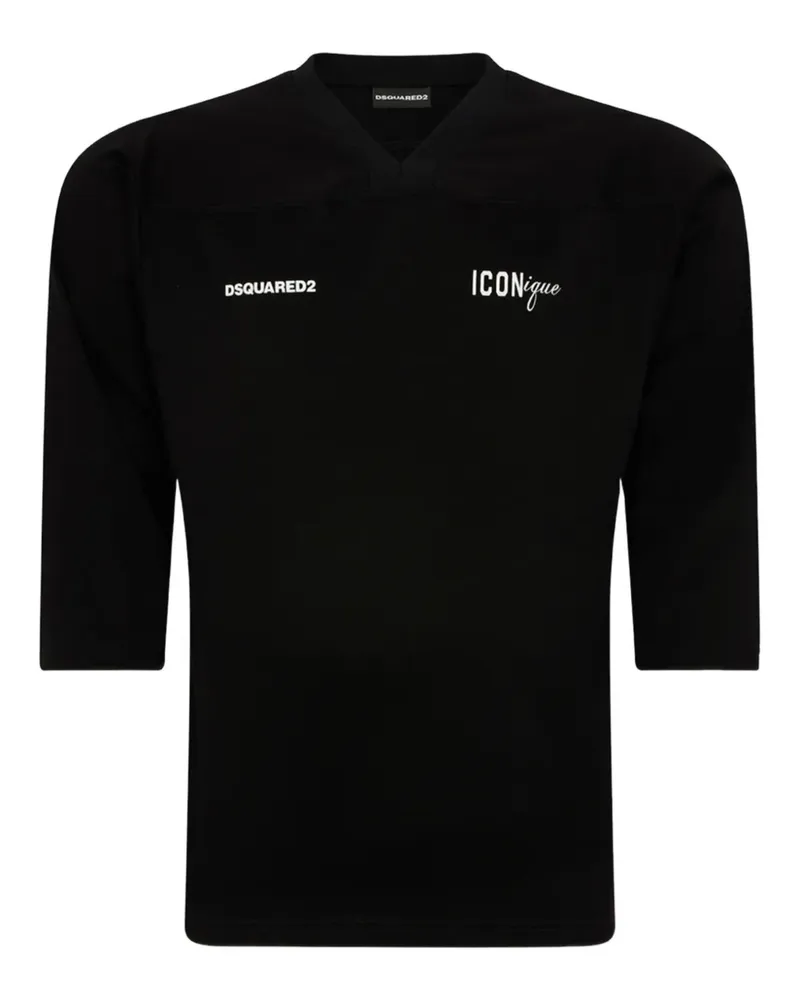 Dsquared2 T-Shirt mit V-Ausschnitt - Schwarz Schwarz