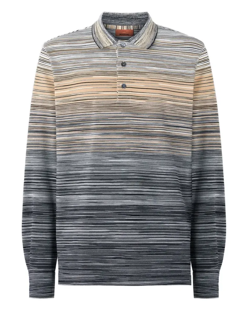 Missoni Gestreiftes Poloshirt - Grau Grau