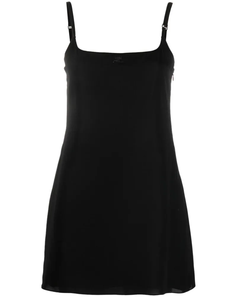 Courrèges Minikleid mit Spaghettiträgern - Schwarz Schwarz