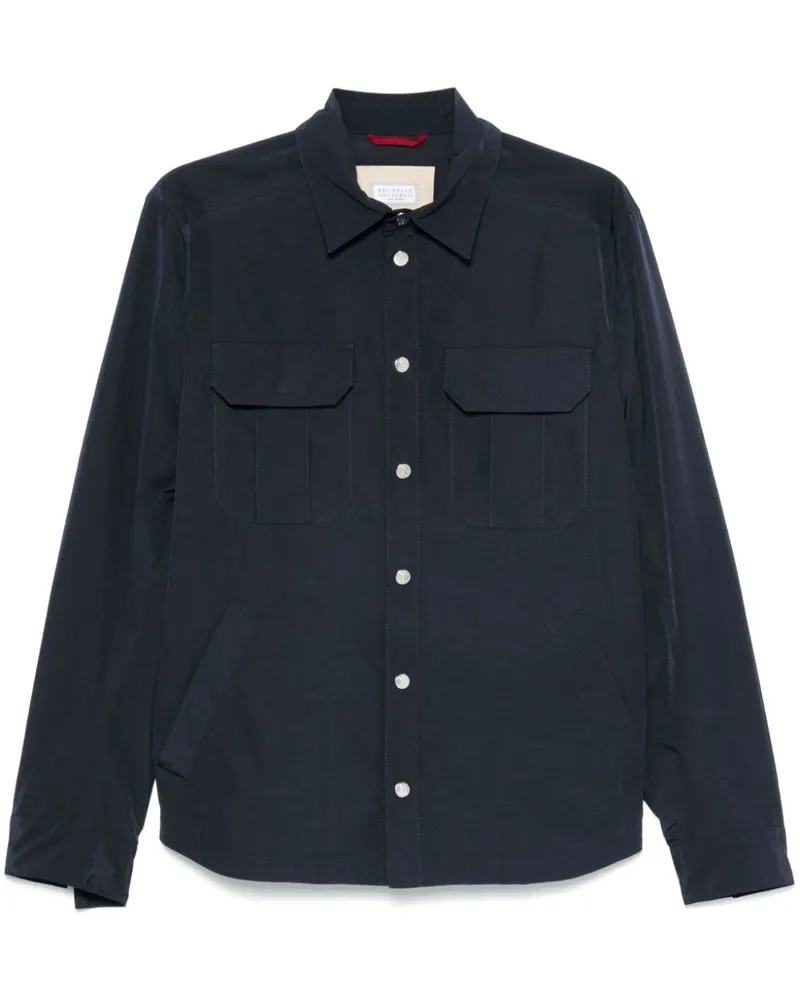 Brunello Cucinelli Jacke mit Logo-Knöpfen - Blau Blau