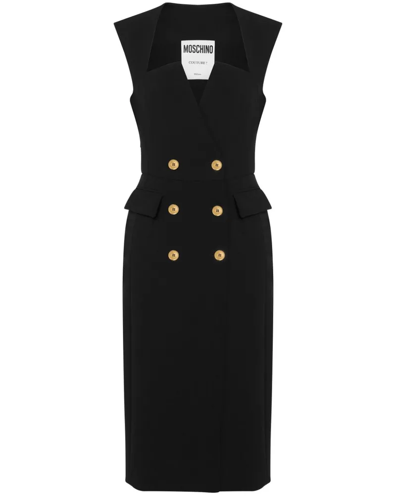 Moschino Doppelreihiges Midikleid - Schwarz Schwarz