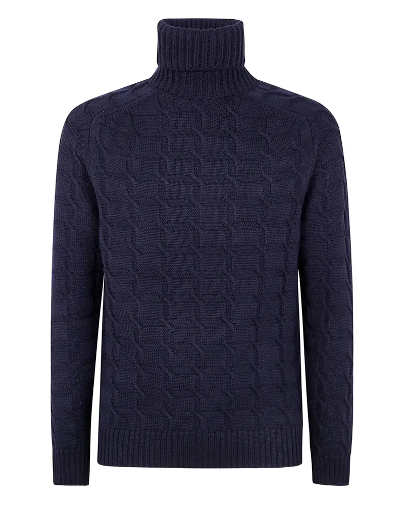 Zanone cable-knit turtleneck sweater - Blau Blau