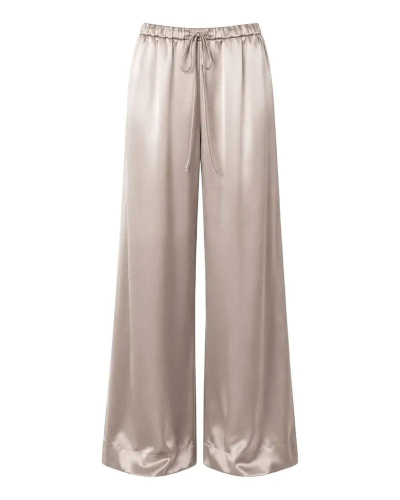Liviana Conti drawstring-waist satin-finish palazzo pants - Nude Nude