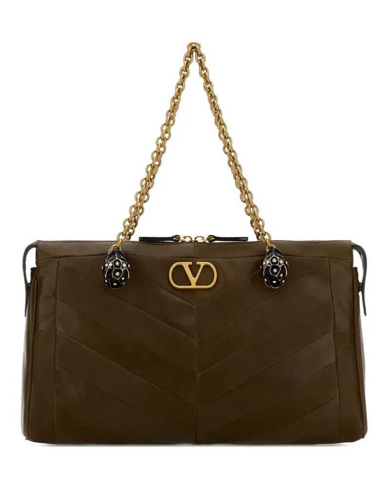 Valentino Garavani Mittelgroßer Panthea Tote Bag mit V-Logo - Braun Braun