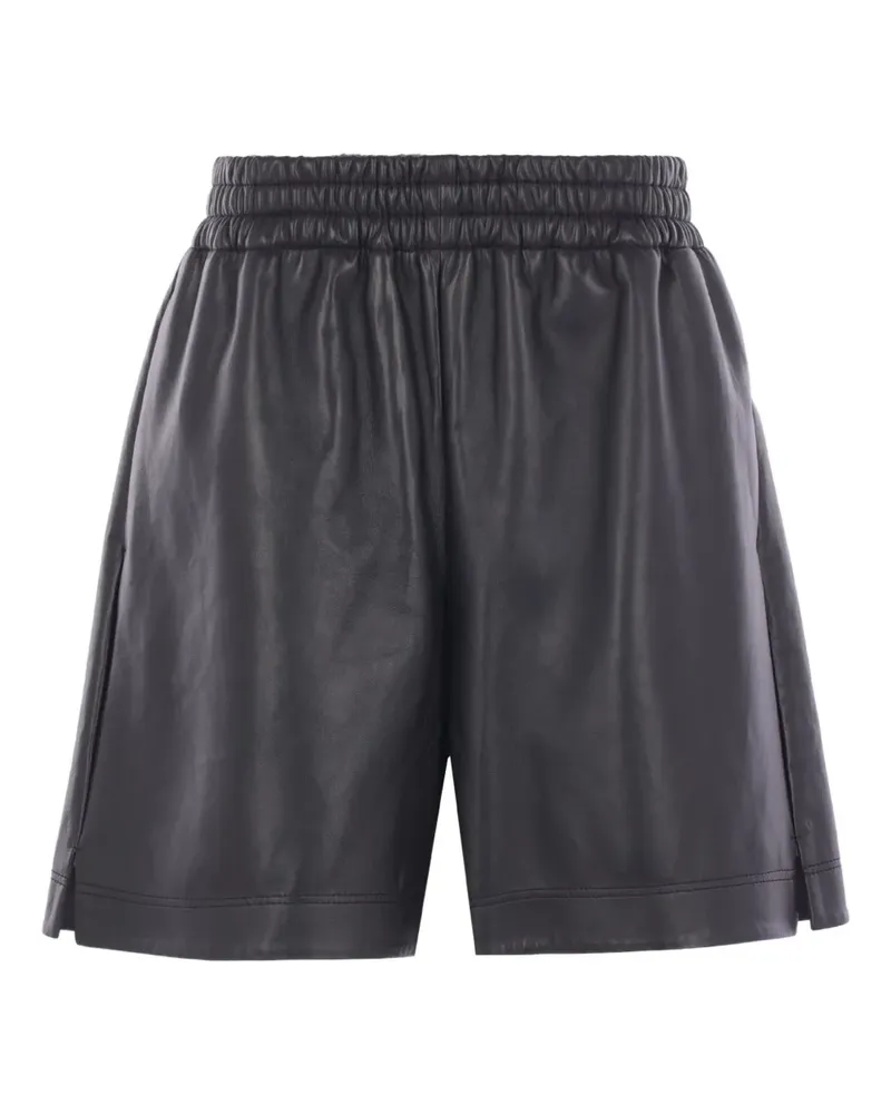 Gucci elasticated-waistband leather shorts - Schwarz Schwarz
