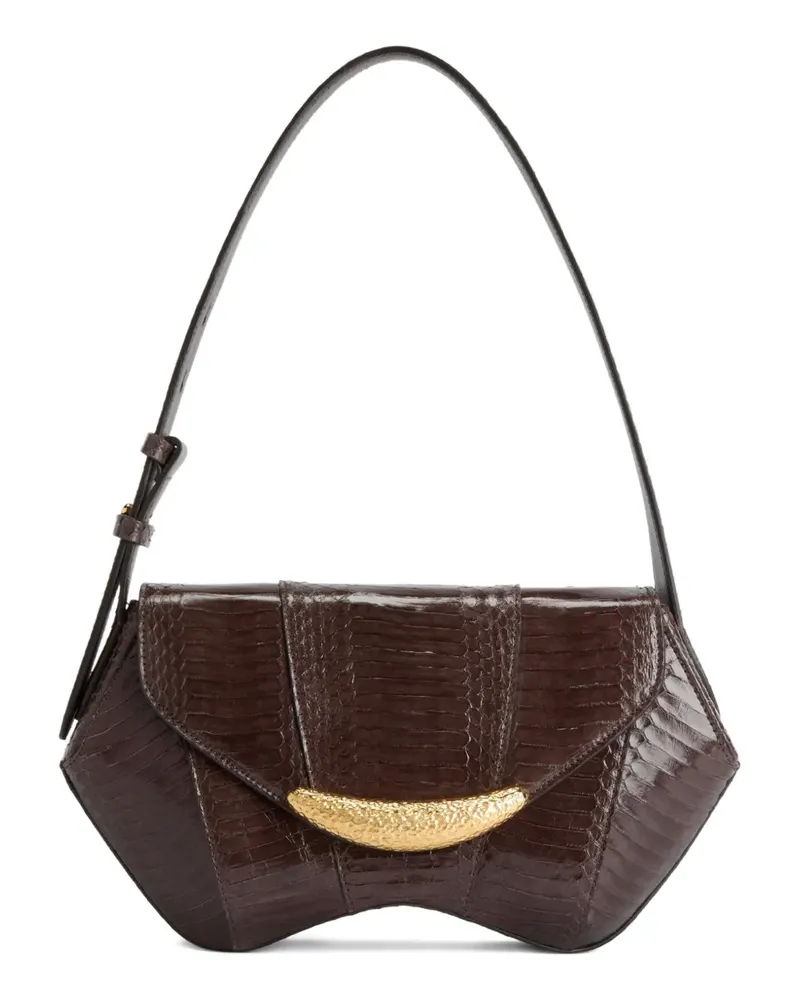 Giuseppe Zanotti Schultertasche aus Schlangenleder - Braun Braun