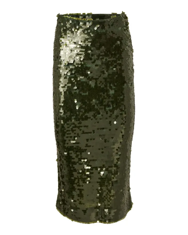 Carolina Herrera New York Bleistiftrock mit Pailletten - Grün Grün