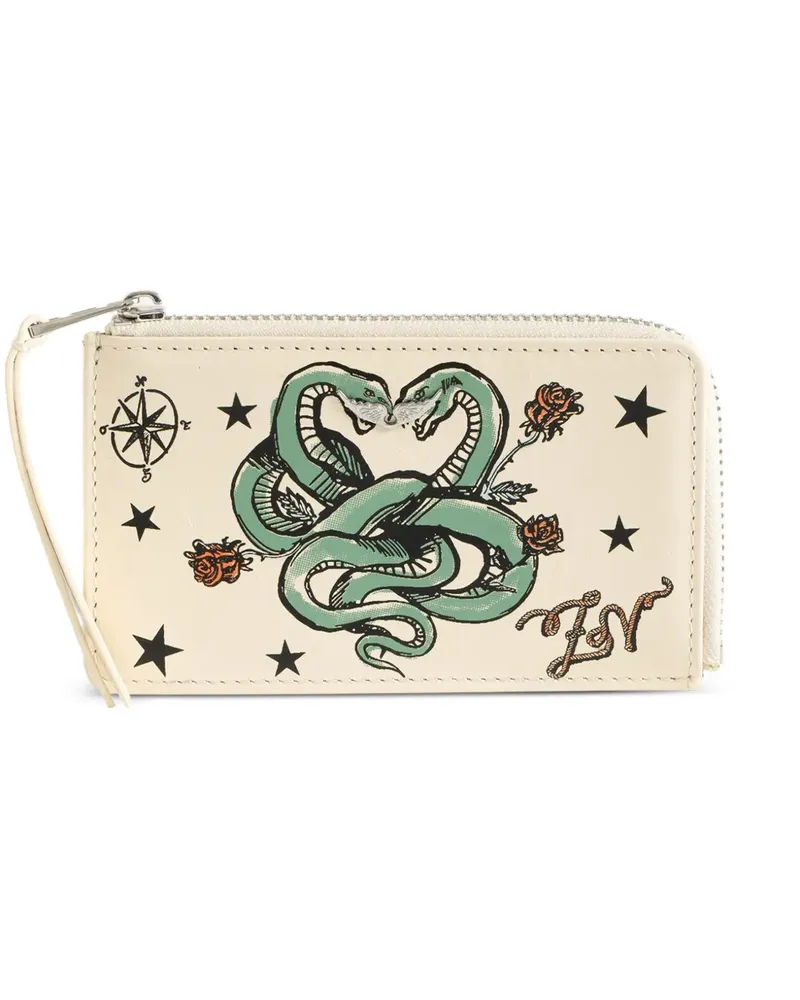Zadig & Voltaire ZV card tattoo card holder - Nude Nude