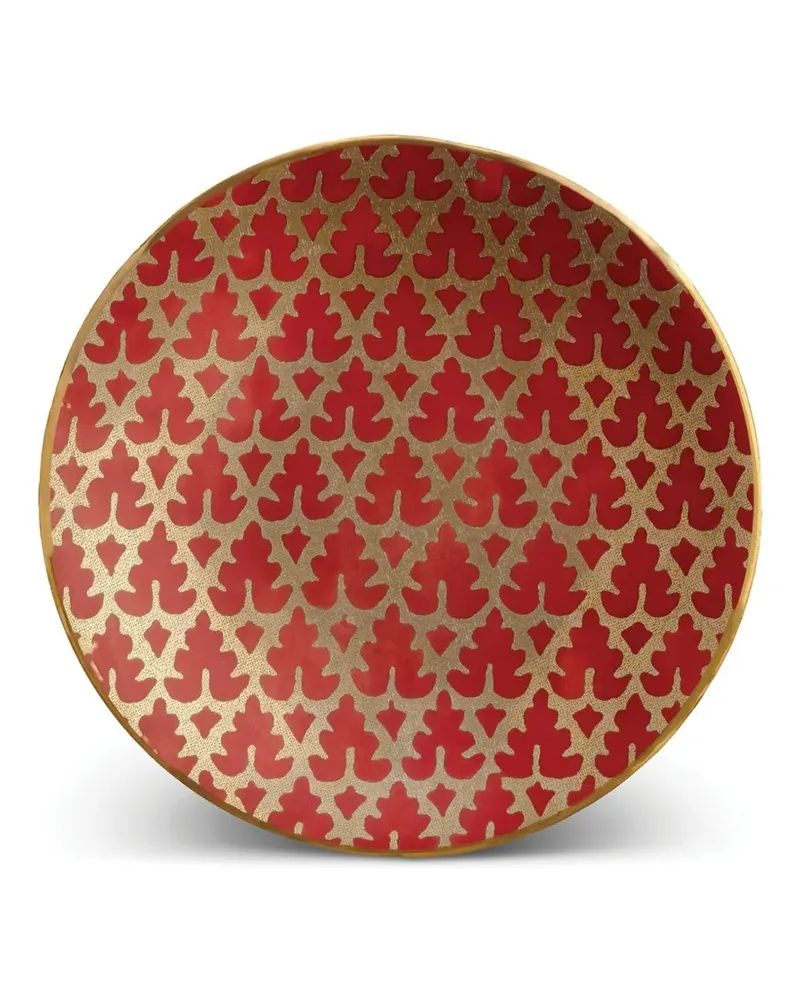 L’OBJET Deko-Teller mit goldfarbenem Akzent - Rot Rot