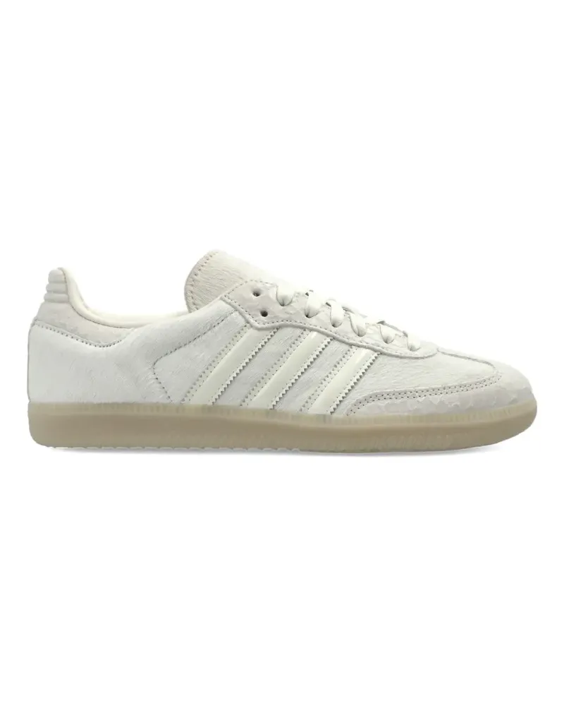 adidas stripe-detail leather sneakers - Nude Nude