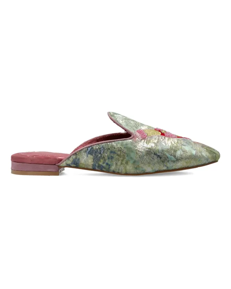 Kurt Geiger embroidered flat mules - Grün Grün