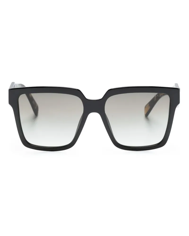 Prada Sonnenbrille mit eckigem Gestell - Schwarz Schwarz