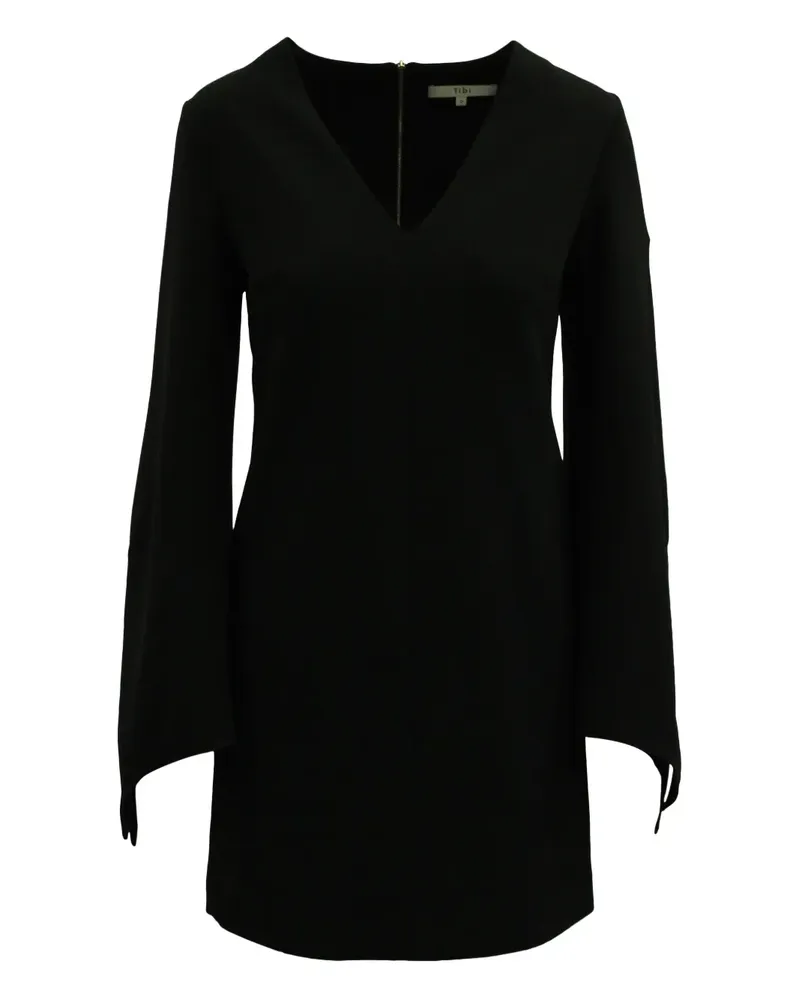 tibi V-neck long-sleeved dress - Schwarz Schwarz