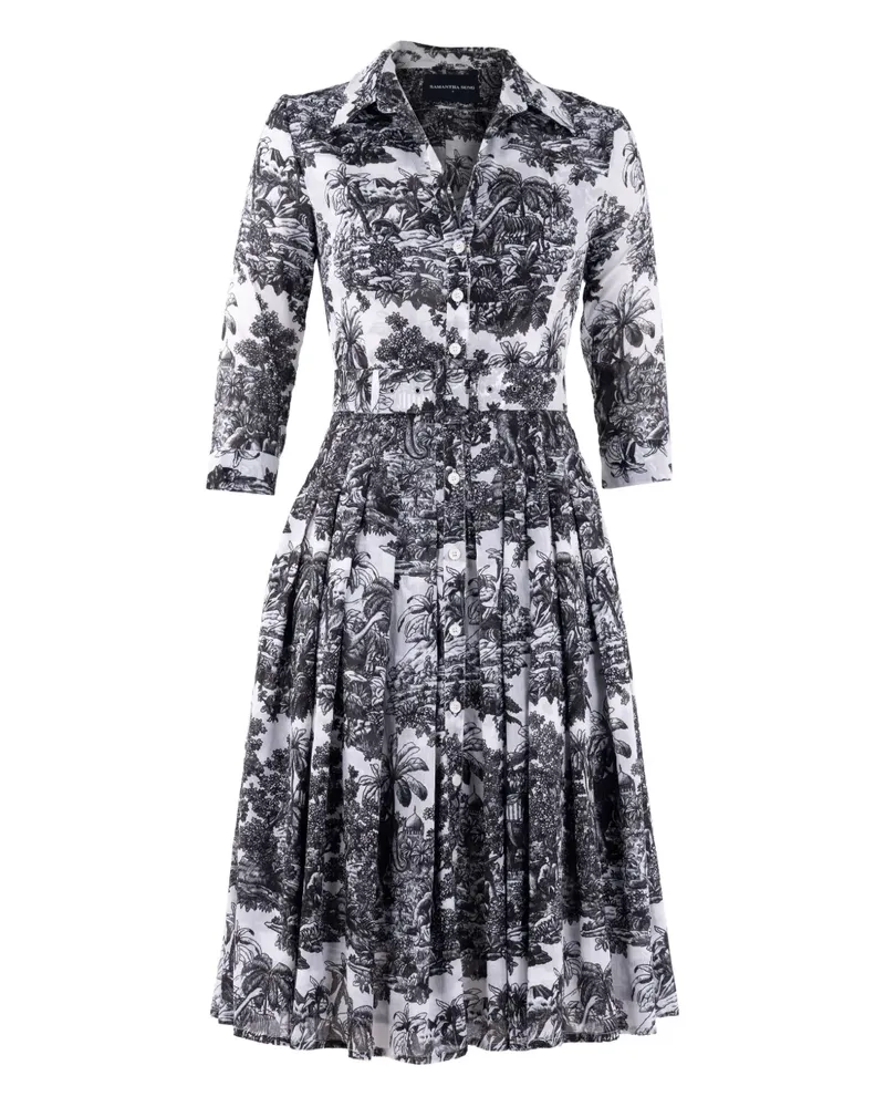 Samantha Sung Midikleid aus Baumwolle - Schwarz Schwarz